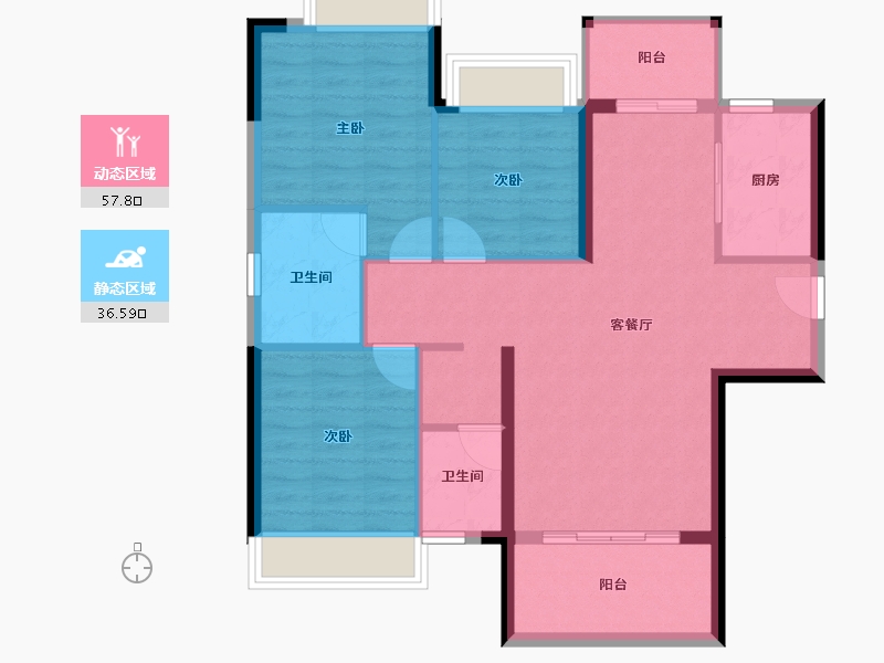 广西壮族自治区-南宁市-富鸣香山水岸-85.17-户型库-动静分区