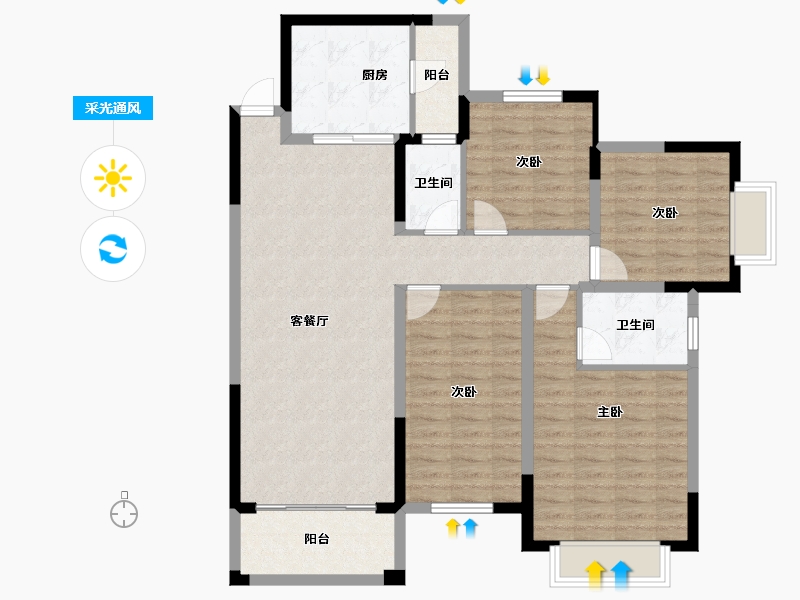 广西壮族自治区-南宁市-古汇广场-109.94-户型库-采光通风