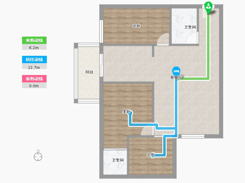 上海-上海市-上海高尔夫社区汤泉美-77.20-户型库-动静线