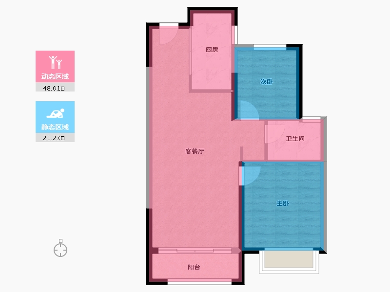 天津-天津市-大华·锦绣华城-62.42-户型库-动静分区