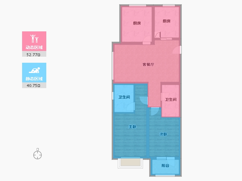 山东省-烟台市-华润万象府-82.60-户型库-动静分区