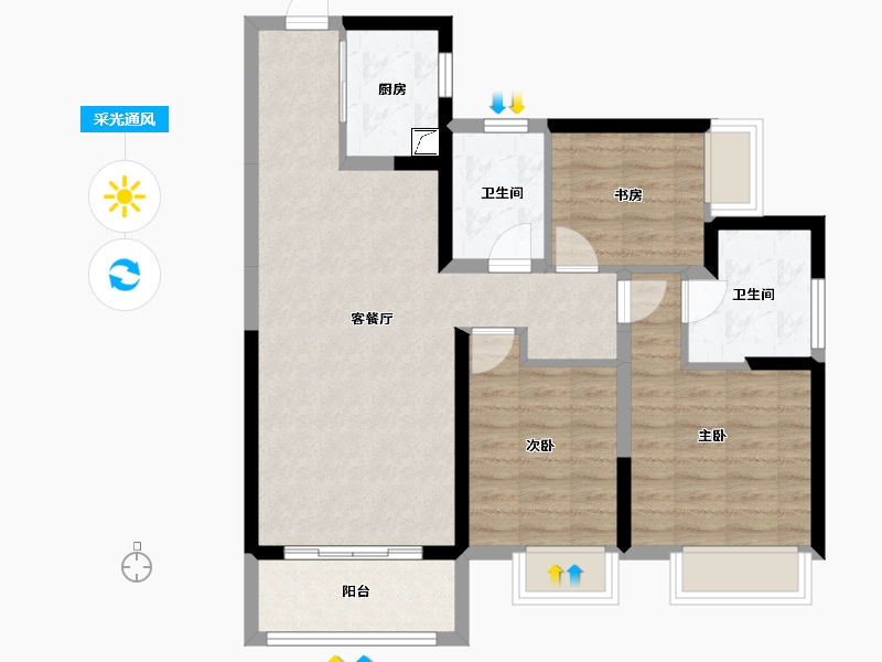 湖北省-武汉市-城投融创国博城-81.87-户型库-采光通风