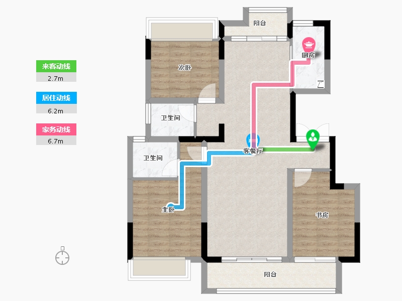 湖南省-长沙市-和泓桃李春风-91.20-户型库-动静线