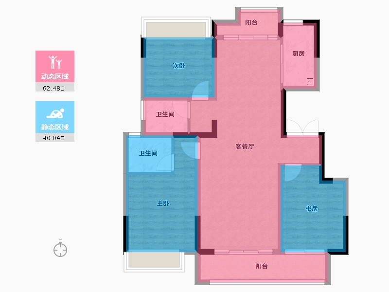 湖南省-长沙市-和泓桃李春风-91.20-户型库-动静分区