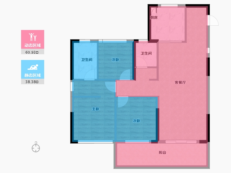 浙江省-宁波市-海泉湾-89.04-户型库-动静分区