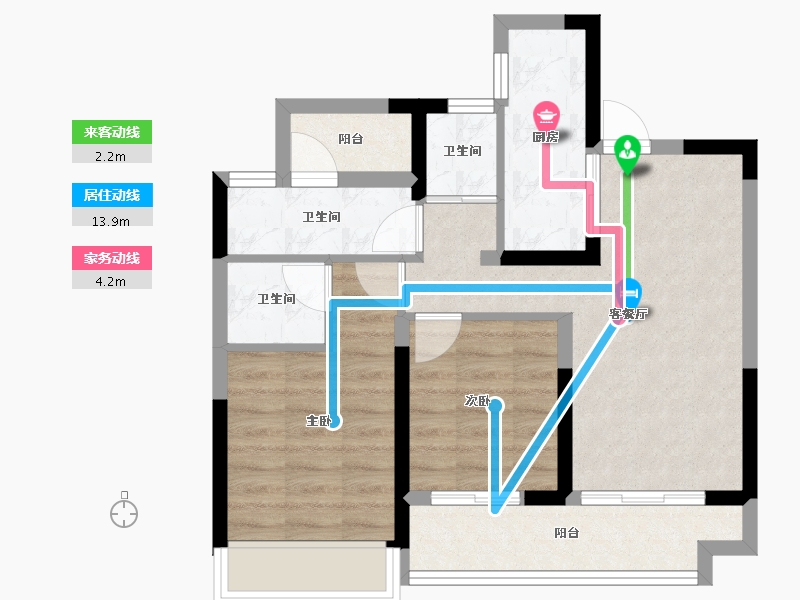 湖南省-长沙市-澳海云天赋-60.33-户型库-动静线