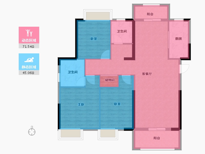 湖北省-武汉市-江印-105.30-户型库-动静分区