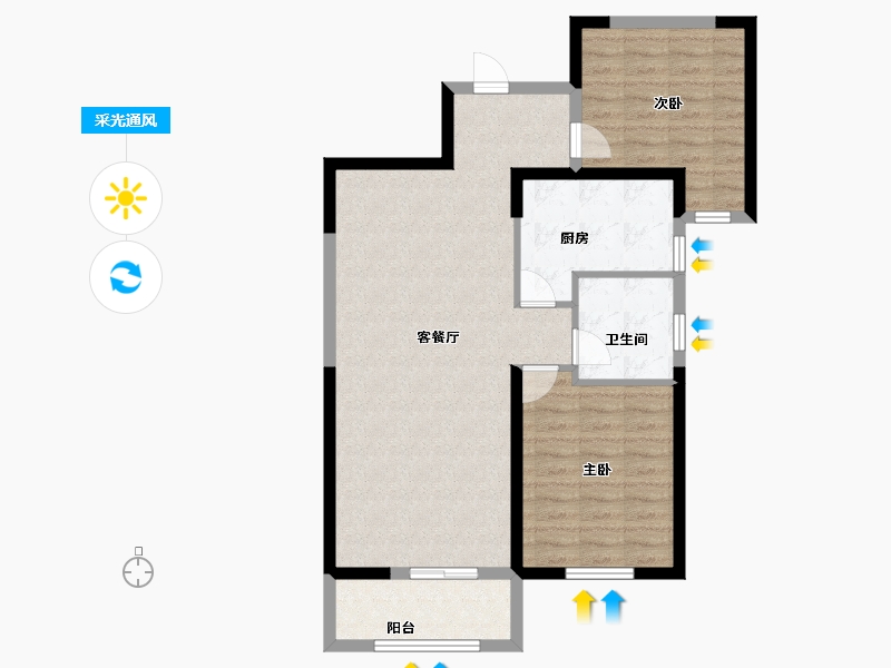 湖北省-武汉市-泛海国际芸海园-80.70-户型库-采光通风