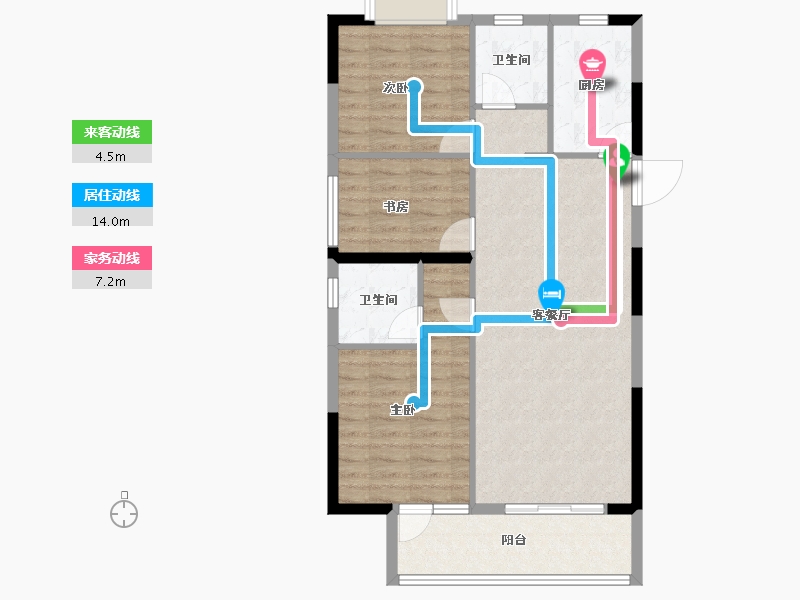 湖北省-武汉市-景瑞清能江南悦-85.04-户型库-动静线