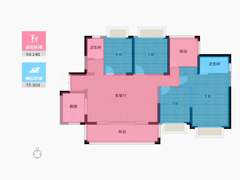 广西壮族自治区-南宁市-交投地产阳光100阿尔勒-112.28-户型库-动静分区