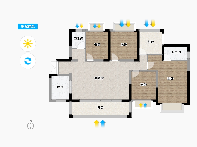 广西壮族自治区-南宁市-交投地产阳光100阿尔勒-112.28-户型库-采光通风