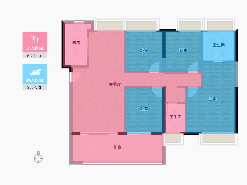 广东省-珠海市-九洲(保利天和）-110.61-户型库-动静分区