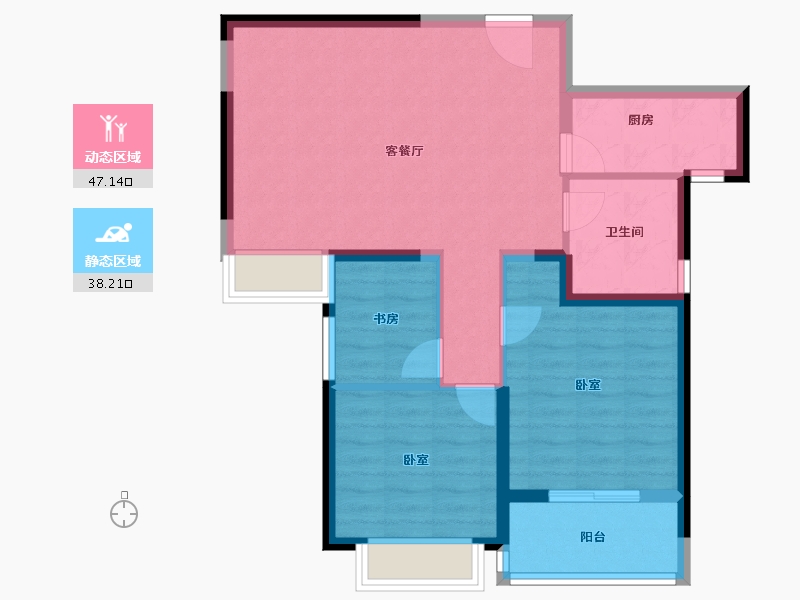 湖北省-武汉市-顶琇国际城-76.58-户型库-动静分区