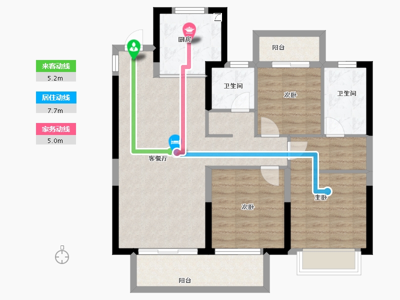 浙江省-宁波市-海泉湾-88.10-户型库-动静线