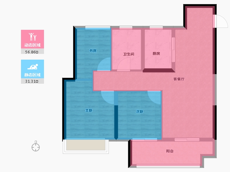 浙江省-嘉兴市-金悦学府-79.20-户型库-动静分区