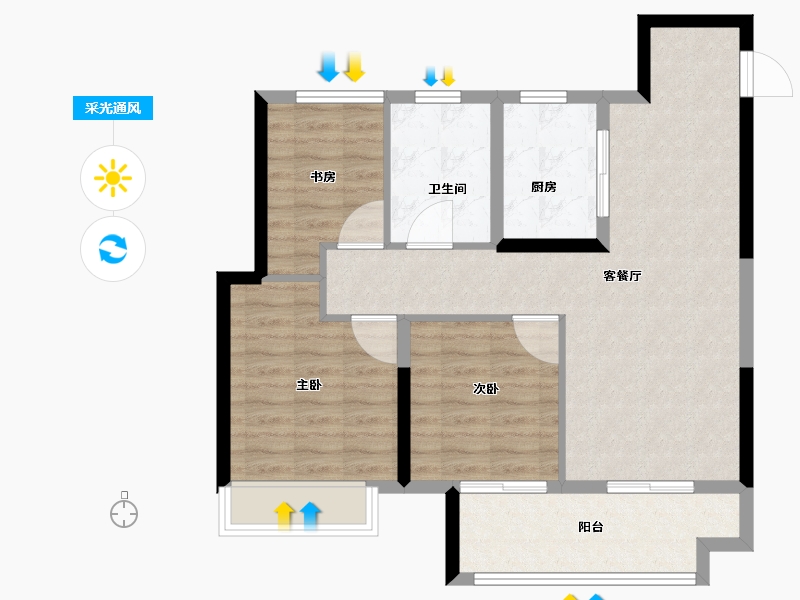 浙江省-嘉兴市-金悦学府-79.20-户型库-采光通风