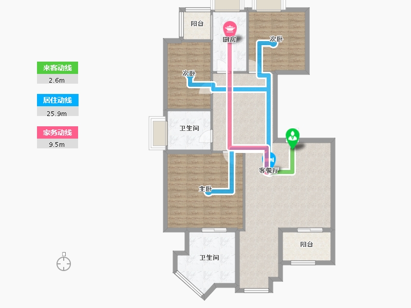 上海-上海市-上海高尔夫社区汤泉美-114.40-户型库-动静线