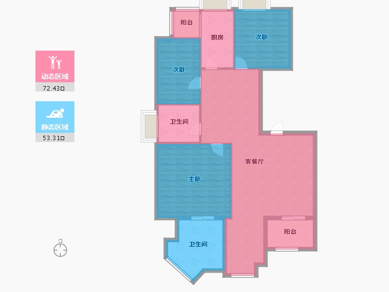 上海-上海市-上海高尔夫社区汤泉美-114.40-户型库-动静分区