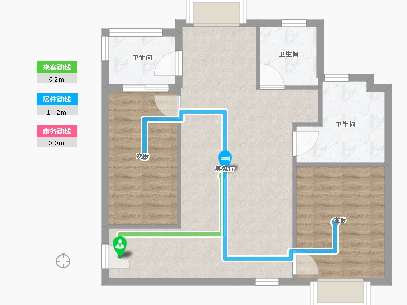 上海-上海市-上海高尔夫社区汤泉美-72.80-户型库-动静线