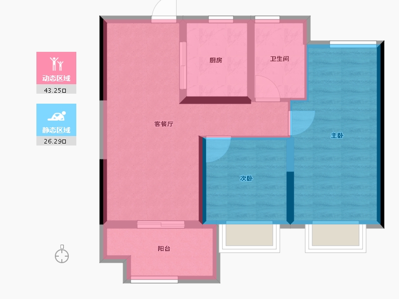 浙江省-嘉兴市-金悦学府-61.60-户型库-动静分区