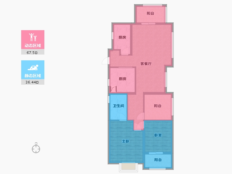 浙江省-宁波市-朗拾-95.15-户型库-动静分区