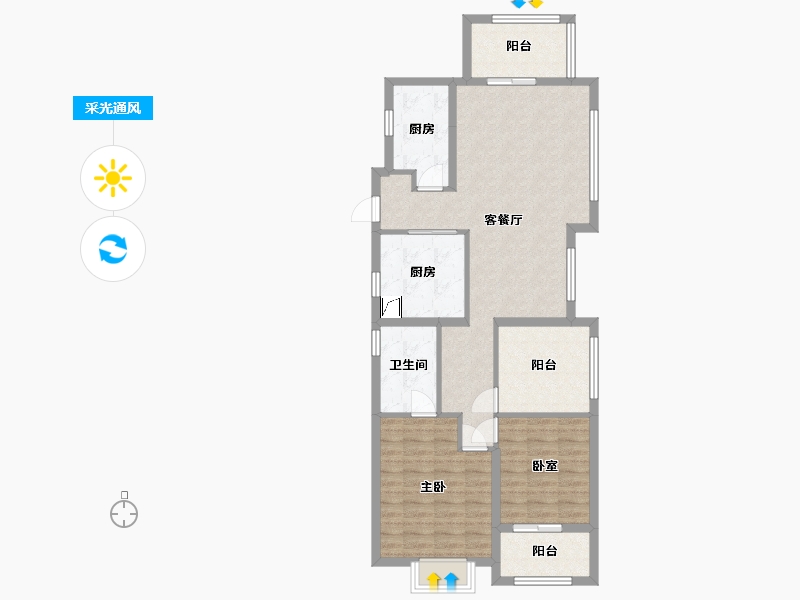 浙江省-宁波市-朗拾-95.15-户型库-采光通风