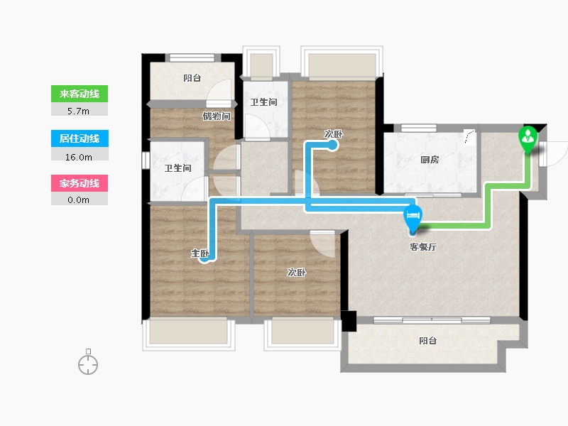 湖南省-长沙市-华远碧桂园海蓝城-83.00-户型库-动静线