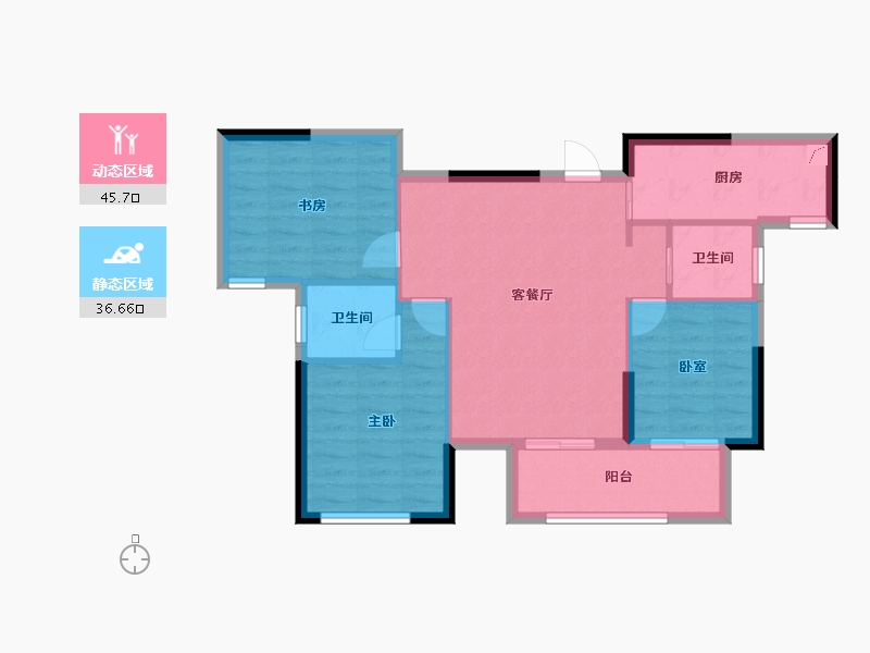 湖南省-长沙市-宇业东方红郡-74.03-户型库-动静分区