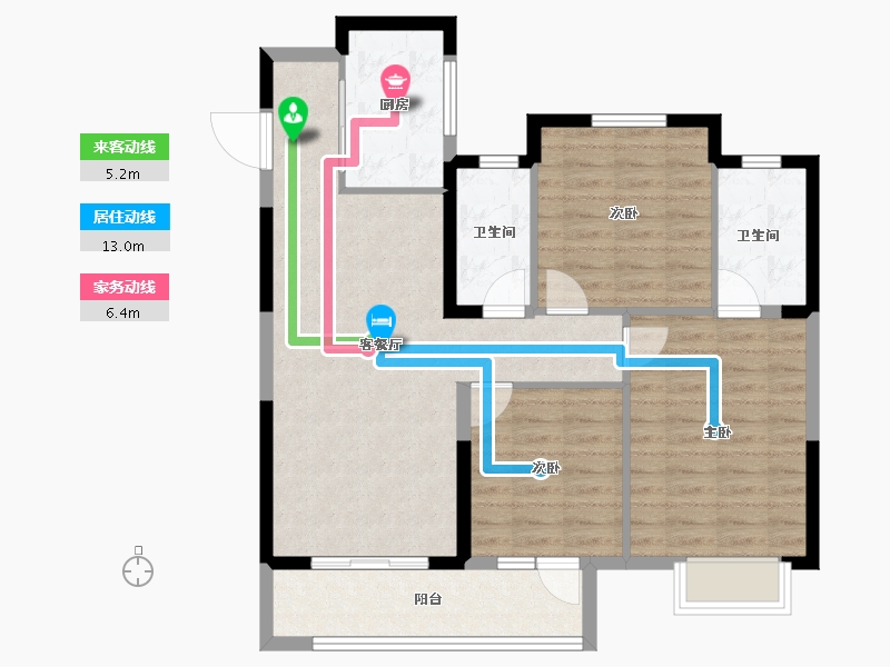 湖北省-武汉市-景瑞清能江南悦-86.91-户型库-动静线