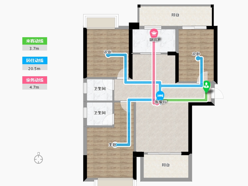 广西壮族自治区-南宁市-富鸣香山水岸-91.20-户型库-动静线