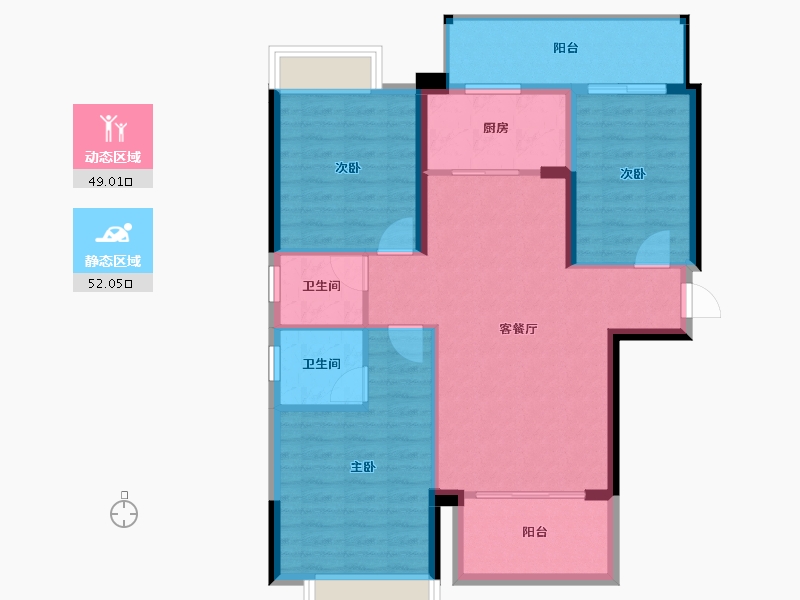 广西壮族自治区-南宁市-富鸣香山水岸-91.20-户型库-动静分区