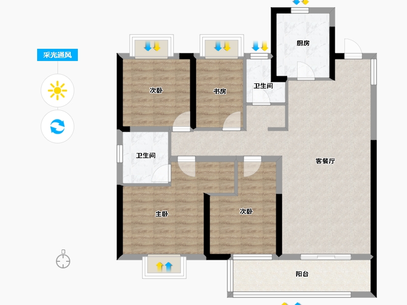 湖北省-武汉市-天纵时代城-104.01-户型库-采光通风