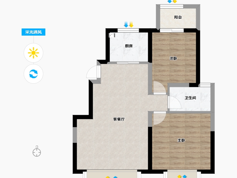 天津-天津市-中建城-60.90-户型库-采光通风