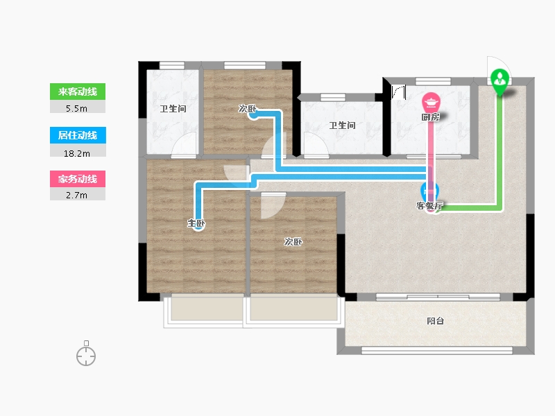 江苏省-南京市-润棠府-84.00-户型库-动静线