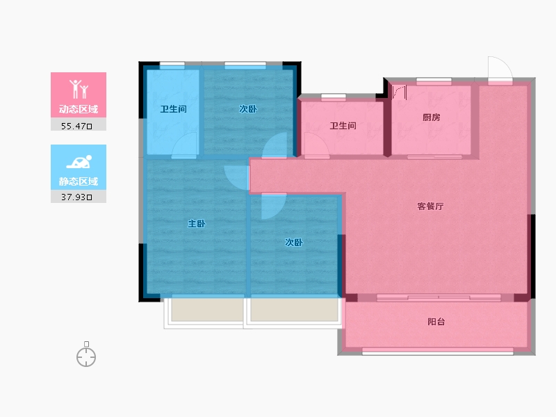 江苏省-南京市-润棠府-84.00-户型库-动静分区