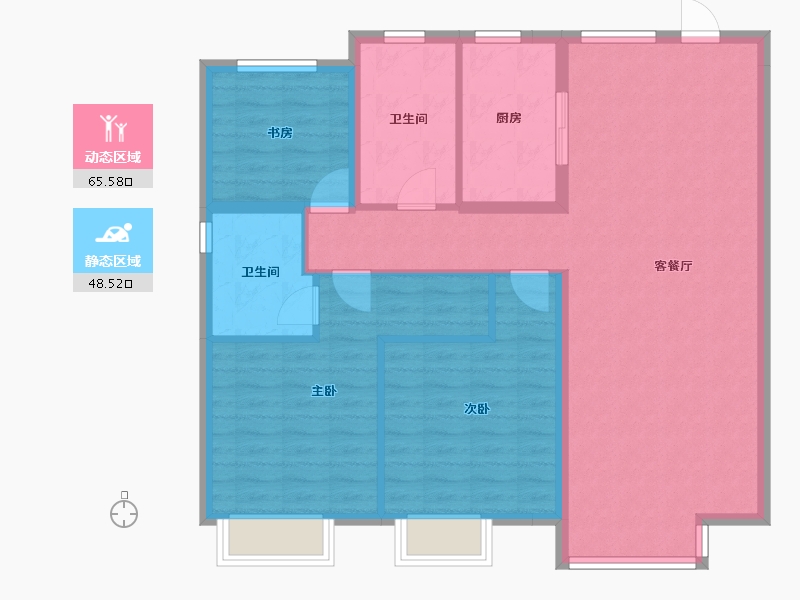 天津-天津市-富力又—城-103.41-户型库-动静分区