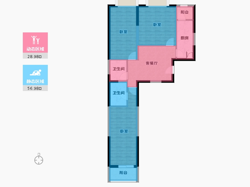 北京-北京市-紫金印象-75.99-户型库-动静分区