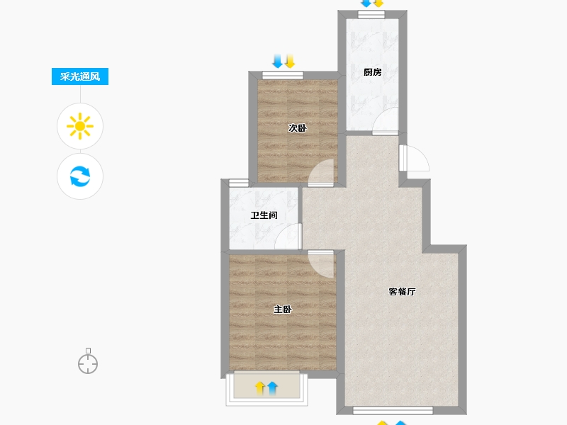 天津-天津市-龙湖·樘樾-55.10-户型库-采光通风