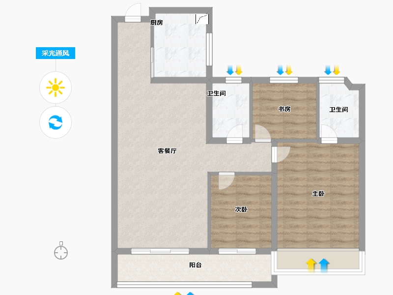 浙江省-杭州市-澳海云樾赋-80.99-户型库-采光通风