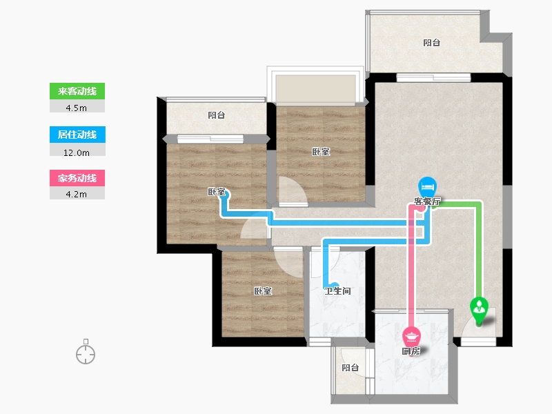 海南省-海口市-锦顺名居-63.66-户型库-动静线