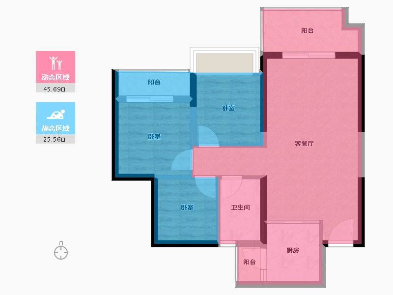 海南省-海口市-锦顺名居-63.66-户型库-动静分区