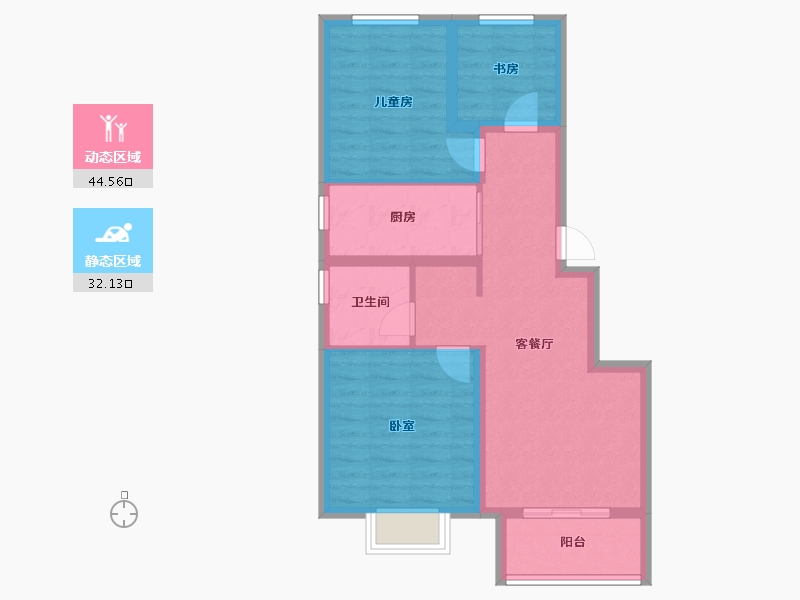 天津-天津市-金侨·瑞公馆-68.01-户型库-动静分区