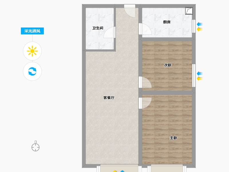 天津-天津市-新城和兴府-74.40-户型库-采光通风