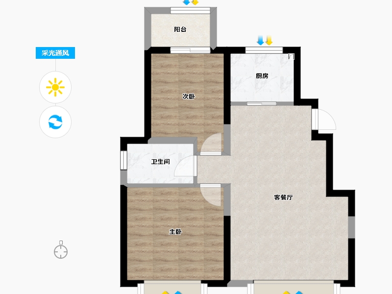 天津-天津市-中建城-61.41-户型库-采光通风