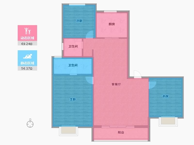 天津-天津市-招商·江山玺-114.40-户型库-动静分区