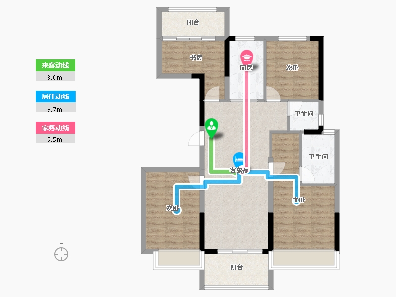 浙江省-杭州市-首创禧瑞江南-93.00-户型库-动静线