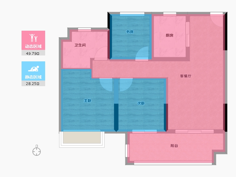 江苏省-南京市-茉语兰庭-68.95-户型库-动静分区