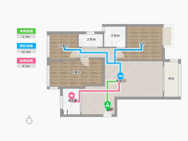 福建省-龙岩市-汀州郡-77.00-户型库-动静线