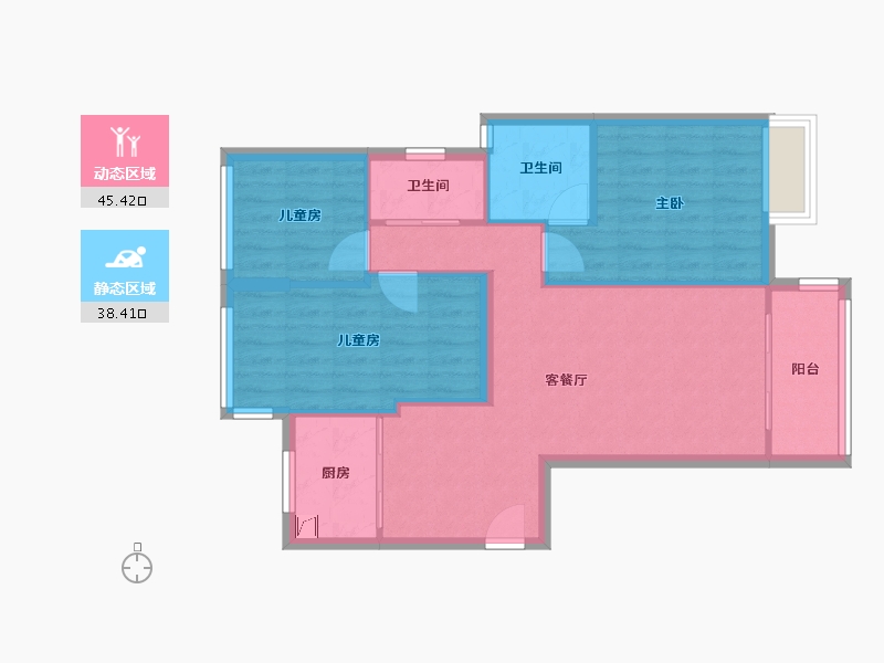 福建省-龙岩市-汀州郡-77.00-户型库-动静分区