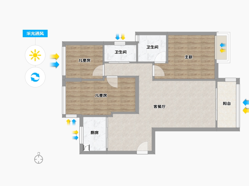 福建省-龙岩市-汀州郡-77.00-户型库-采光通风